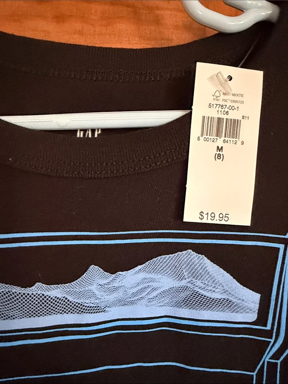 NWT Gap long sleeve graphic tees red and black, M/8